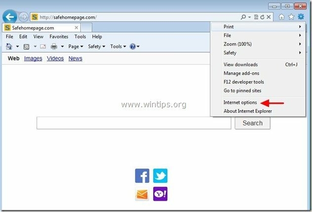 verwijder-safehomepage.com-internet-explorer