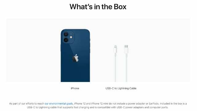 Contenu de la boîte de l'iPhone 12