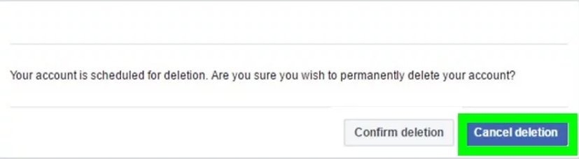 Zrušit smazání účtu na Facebooku