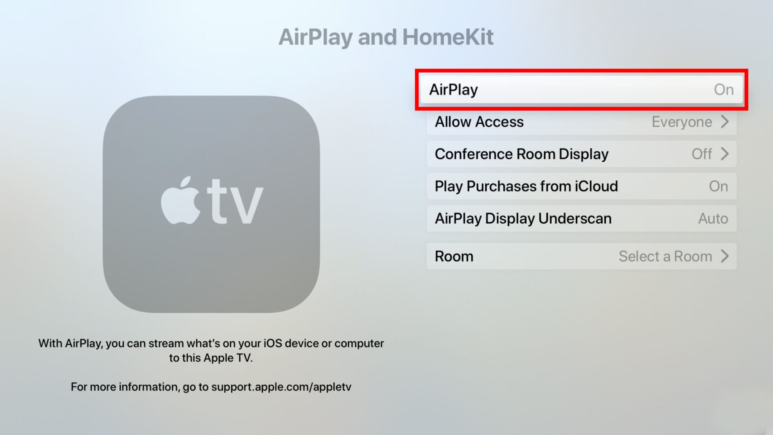 Огледален екран на iPhone към Apple TV AirPlay