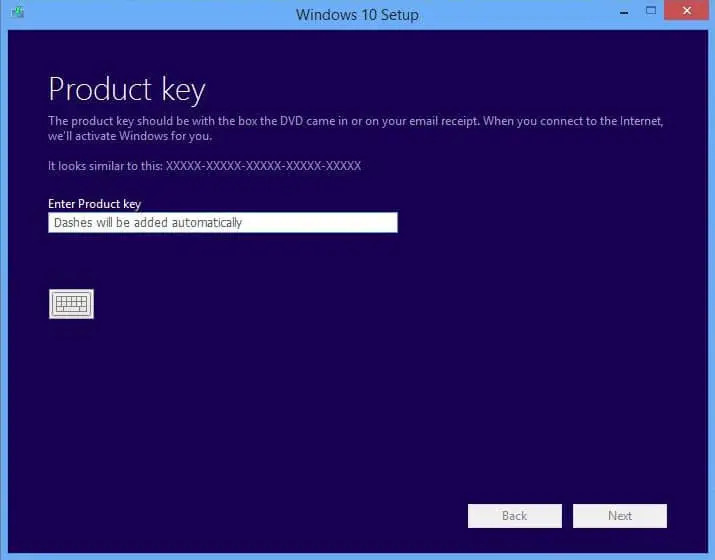 Cheile de produs de configurare Windows 10 nu pot ocoli