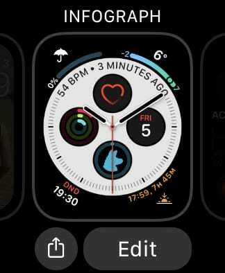 AppleWatchのフェイスメニューを編集します。