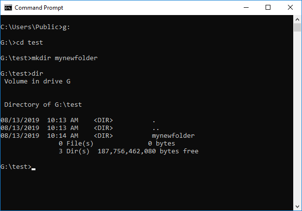 การสร้างโฟลเดอร์จาก CMD