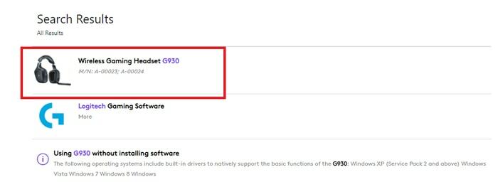 Выберите беспроводную игровую гарнитуру G930