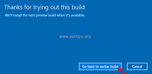 eerdere build windows 10