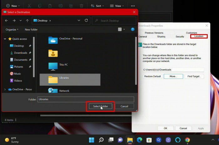Eigenschaften Speicherort Windows 11