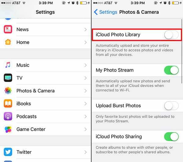 iCloud Photo Library