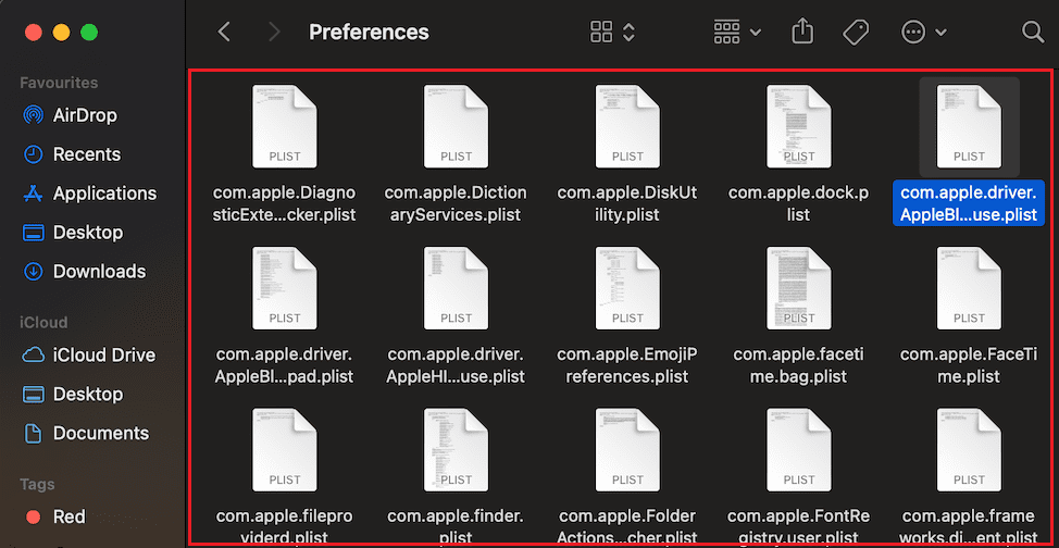 elimina i file .plist macbook