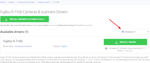 Download manuelt Fujitsu Fi-7160-driver fra producentens websted