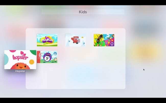 Apple TV 폴더에서 앱 제거