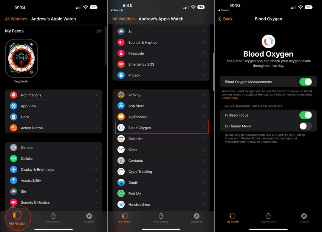 ऐप्पल वॉच अल्ट्रा पर ब्लड ऑक्सीजन को कैसे मापें - आईफोन पर फीचर को सक्षम करें