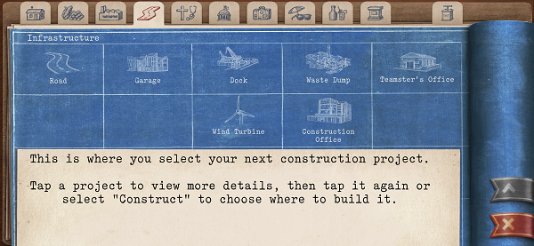 Tropico Build Screen