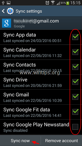 Android-Sync-Einstellungen