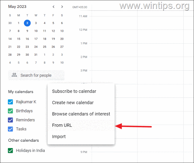 Fügen Sie den Outlook.com-Kalender zu den Google Mail-Kalendern hinzu