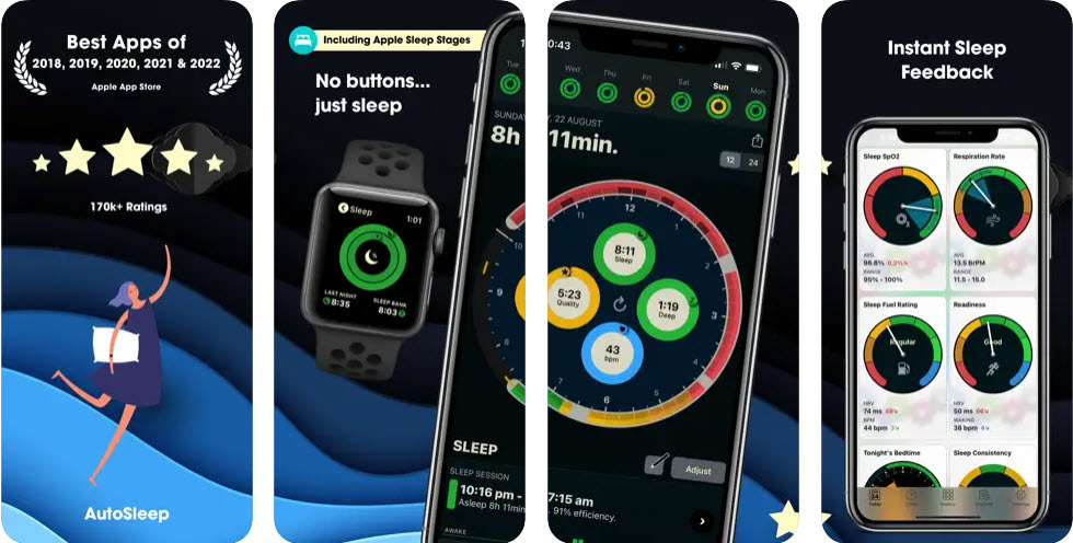 AutoSleep თვალყური ადევნეთ ძილს iOS-ის კეთილდღეობის აპებზე