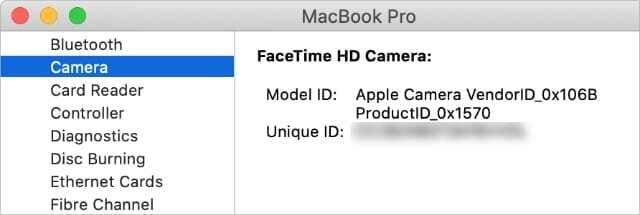 Αναφορά συστήματος κάμερας σε Mac