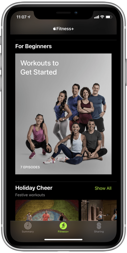Apple Fitness Plus vadbe za začetnike