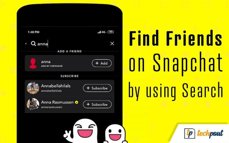 Najděte přátele na Snapchat pomocí vyhledávání