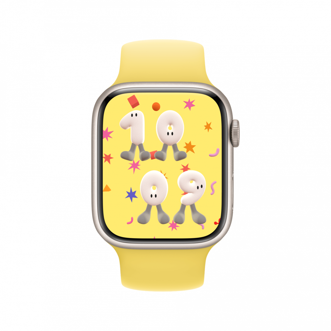 Playtime, een dynamisch kunstwerk dat uniek is voor Apple Watch en is gemaakt in samenwerking met kunstenaar Joi Fulton