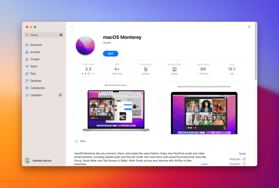 외장 드라이브에서 부팅하는 방법(macOS) - Mac App Store 목록