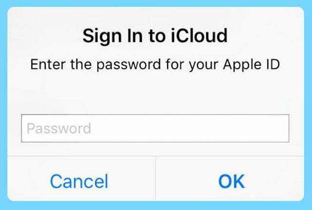 iCloud blijft om wachtwoord vragen