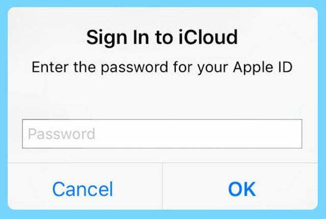 iCloud spør stadig om passord