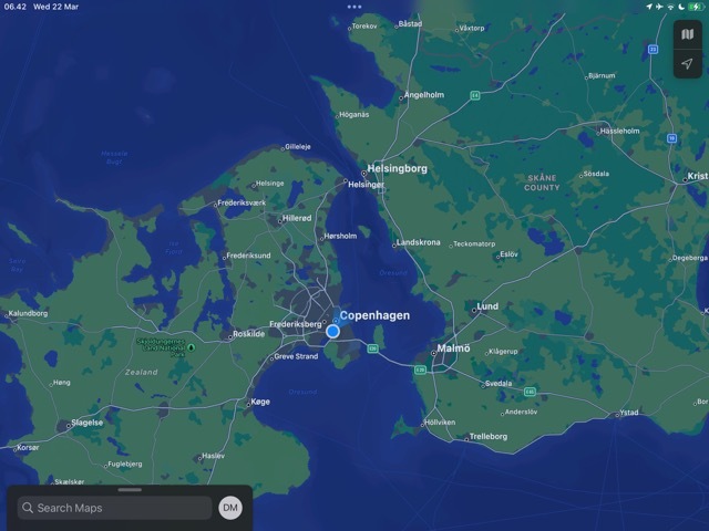 Atgal į vietą Apple Maps iPad ekrano kopija