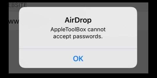 ไม่สามารถรับรหัสผ่าน AirDrop ได้