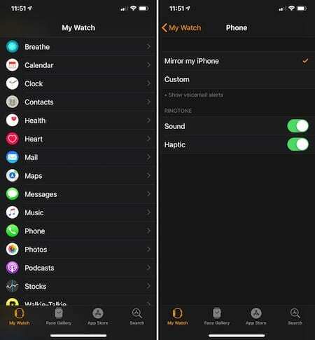 Apple Watch uygulaması iPhone