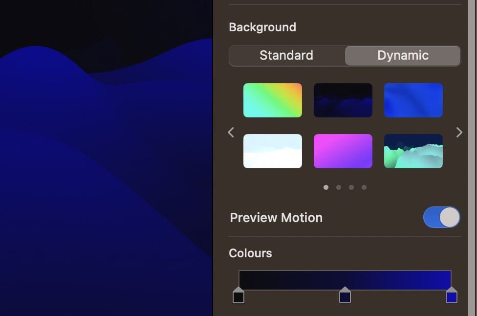 macOS Background Keynote -kuvakaappaus
