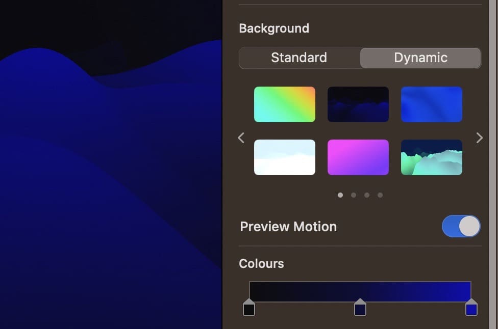 macOS Background Keynote-skærmbillede