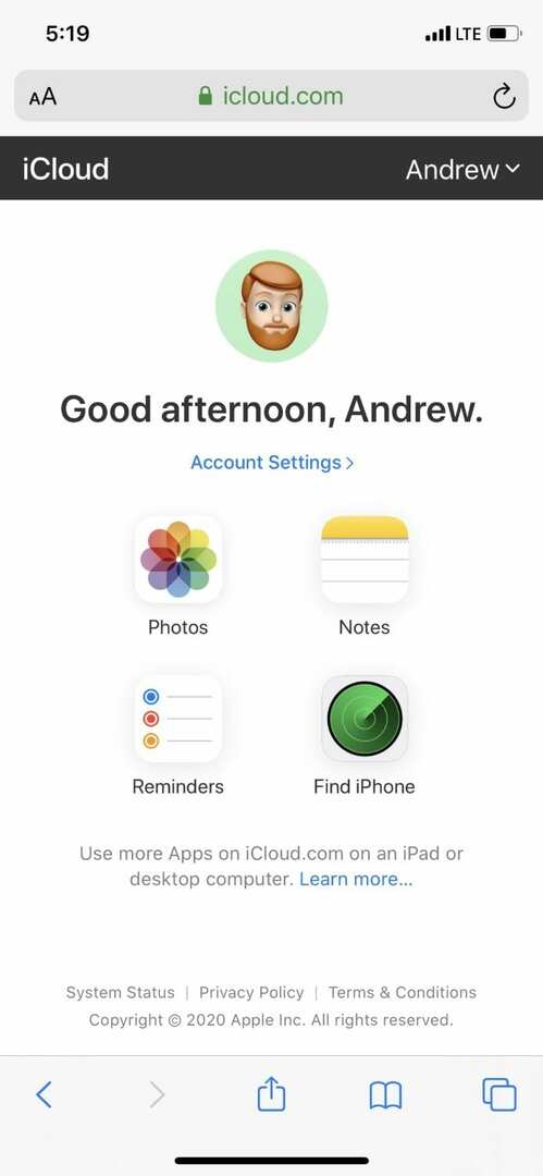 iCloud الجديد على Safari