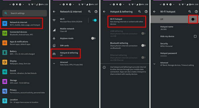 Aktivieren Sie den mobilen Hotspot Android 11