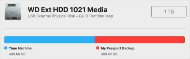 Utilitas Disk menampilkan drive yang dipartisi