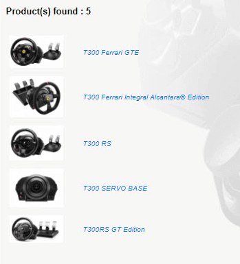 scegli il tuo prodotto in thrustmaster