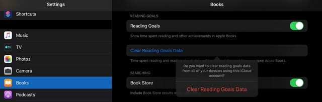 tühjendage Apple'i raamatud eesmärkide andmete lugemiseks iPadist või iPhone'ist või iPodist