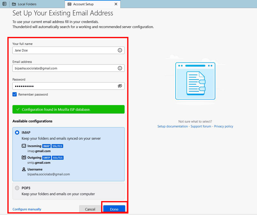 Разгледайте как да добавите имейл акаунт към Mozilla Thunderbird Добавете идентификационни данни