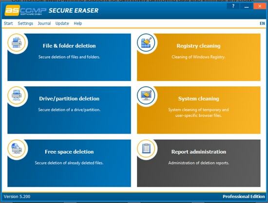 Secure Eraser - zuverlässiger Aktenvernichter für Windows