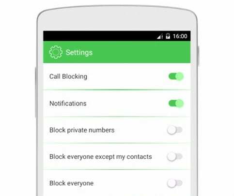 zvanu bloķētāja Android lietotne