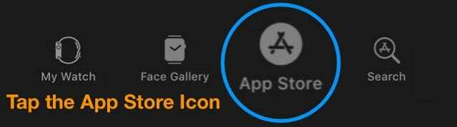 Ikona App Store v aplikaci iPhone Watch