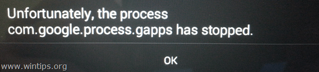 com.google.process.gapps on pysähtynyt