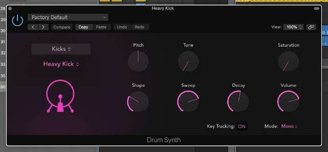 Drum Synth Logic Pro X: ssä