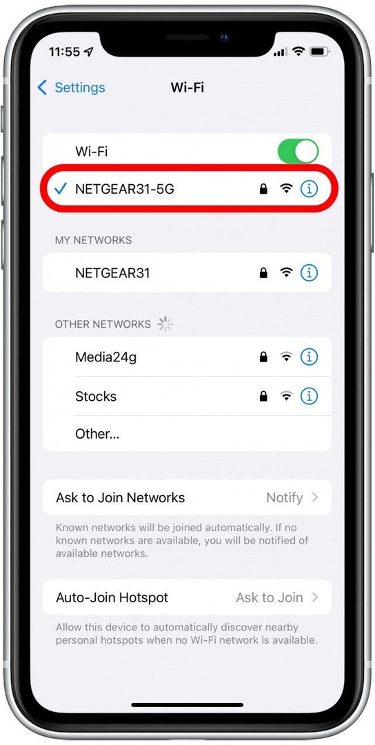 tocca WiFi connesso quando Safari non riesce a trovare il server