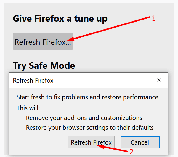 atsvaidzināt firefox