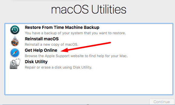 återställningsläge för macos utilities