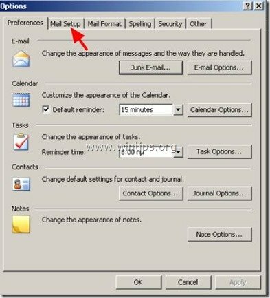 Outlook-2003-настройка на пощата