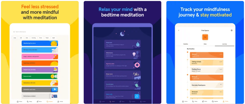 Headspace App Store Obrázek Aplikace pro iOS 16 pro duševní zdraví