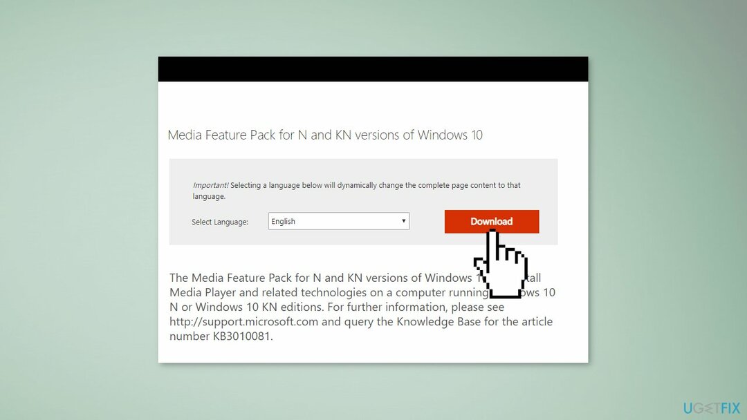 Προσθέστε το Windows Media Pack