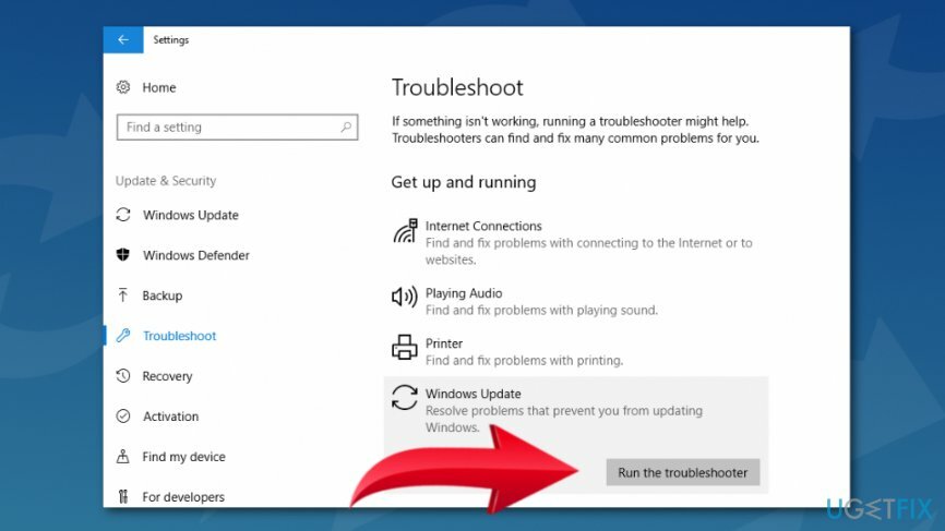 Spusťte Poradce při potížích se službou Windows Update