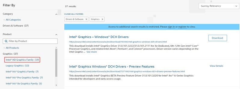 Rodina grafickej karty Intel HD